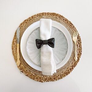 Stylish Bow Napkin Rings – Satin Black Handmade - Wedding Party Event Planner